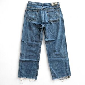 DKNY Jeans Men's Straight Leg Raw Hem Blue Denim Y2K‎